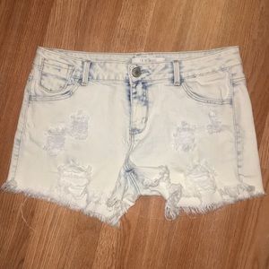 Semi Acid Washed Ripped Shorts